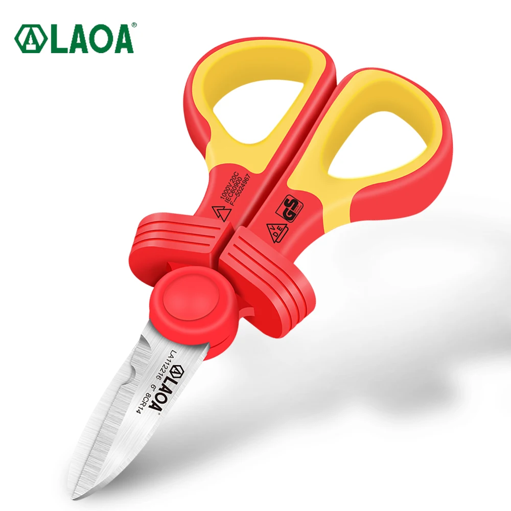 

LAOA VDE Insulated electric scissors Resistance voltage 1000V Multifunctional wire scissors Electrician DIY scissors
