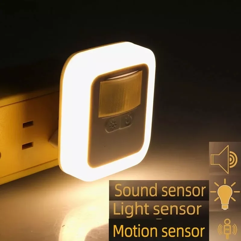 

NEW2023 Plug-in Motion/Light/Sound Sensor LED Night Light Lighting Mini EU US Plug Night Light Lamp for Children Kid Living Room