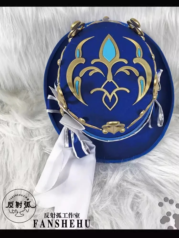 Аниме великолепный спокойный Genshin Impact Furina реквизит для косплея шляпа Хэллоуин
