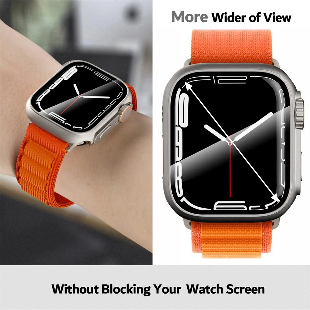 Чехол для ПК для Apple Watch, чехол 44 мм, 45 мм, 40 мм, 41 42 38, защитная пленка для экрана, закаленное стекло Chang To Ultra 49 iWatch series 9 8 7 SE 6 (art.: 3920d37ecf9ed) - 3920d37ecf9ed