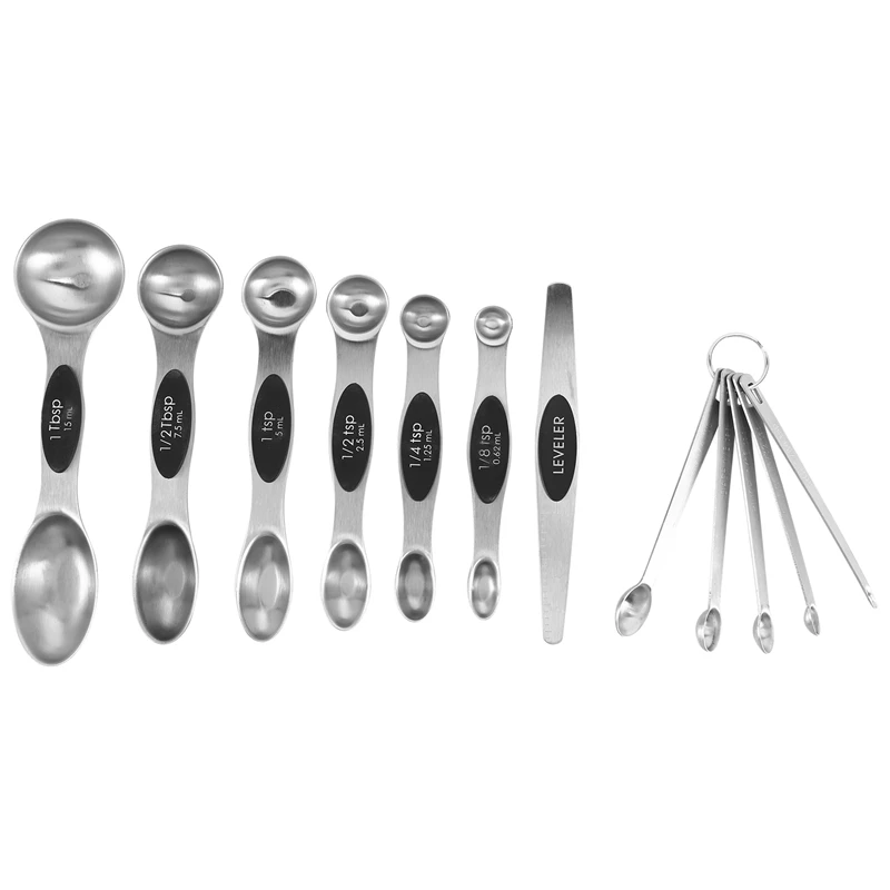 

Measuring Spoons,6 Double Sided Magnetic Measuring Spoon,Leveler,Mini Measuring Spoons For Dry And Liquid Ingredients