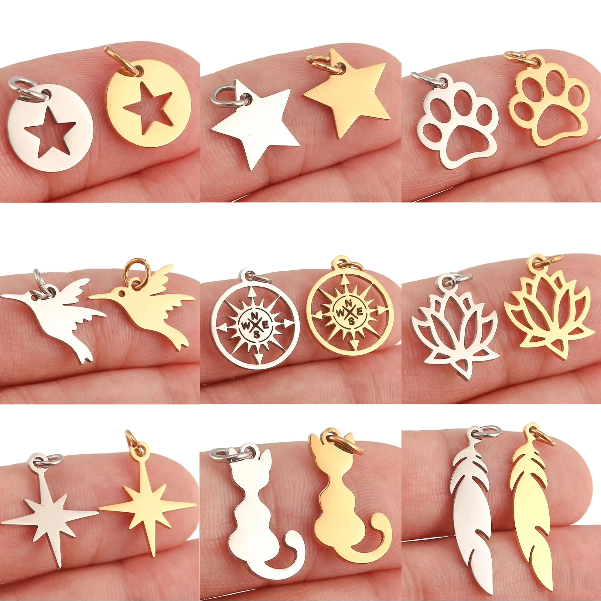 5 шт./лот кошачий/левский глаз/компас/щеuppy Paw Footprint подвески с кольцом для прыжков