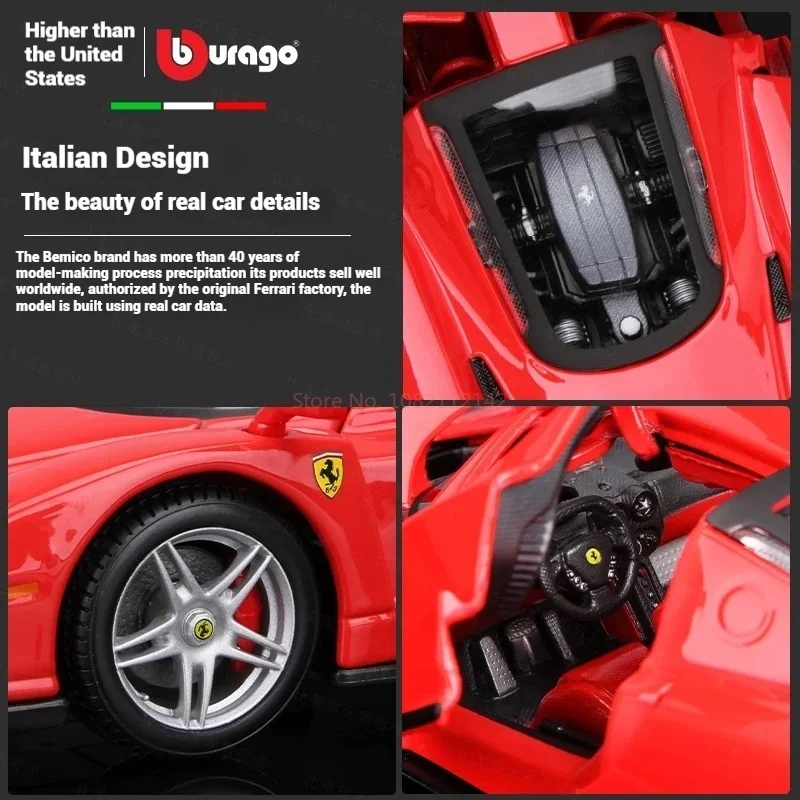 Оригинальный Bruago 1:24 Ferrari Enzo 488 литая под давлением модель автомобиля классический