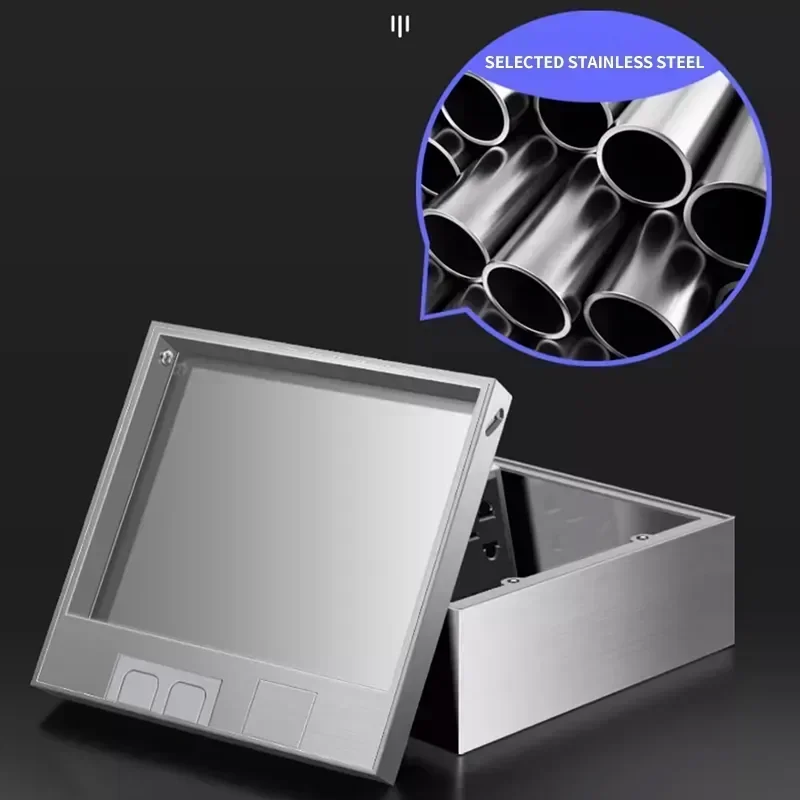 Напольная розетка из нержавеющей стали 130 мм * встроенная скрытая