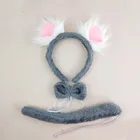 Повязка на голову с медведем коала для вечеринки для взрослых и детей, набор с бантом и хвостом, подарки, аксессуары, плюшевые повязки для волос с животными для косплея, день рождения