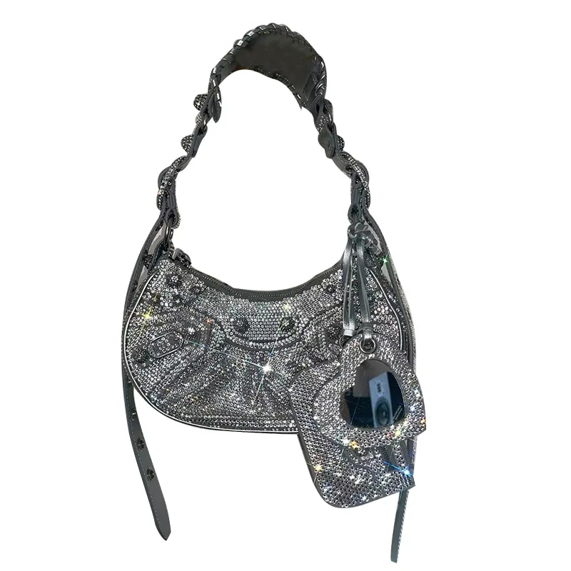 

Diamond Shoulder Bag Rhinestone Mini Woven Knot Handbag Bling Bling Dumpling Bag Evening Clutch Evening Designer Women Bag
