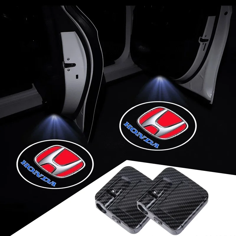 Фото 2 шт. для Honda Mugen Jazz Fit Accord CRZ Vezel Civic CRV Insight Crosstour H-RV NSX: Светодиодные проекционные лампы-проекторы для дверей автомобиля (приветственный свет) №2