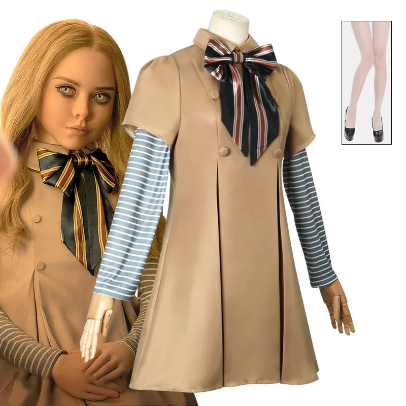 PS2 Косплей Костюм m3gan ужасное платье из фильма для девочек Униформа Хэллоуин