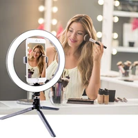 photography led selfie ring light 1626cm dimmable photo studio light with mini tripod usb plug for makeup youtube video live