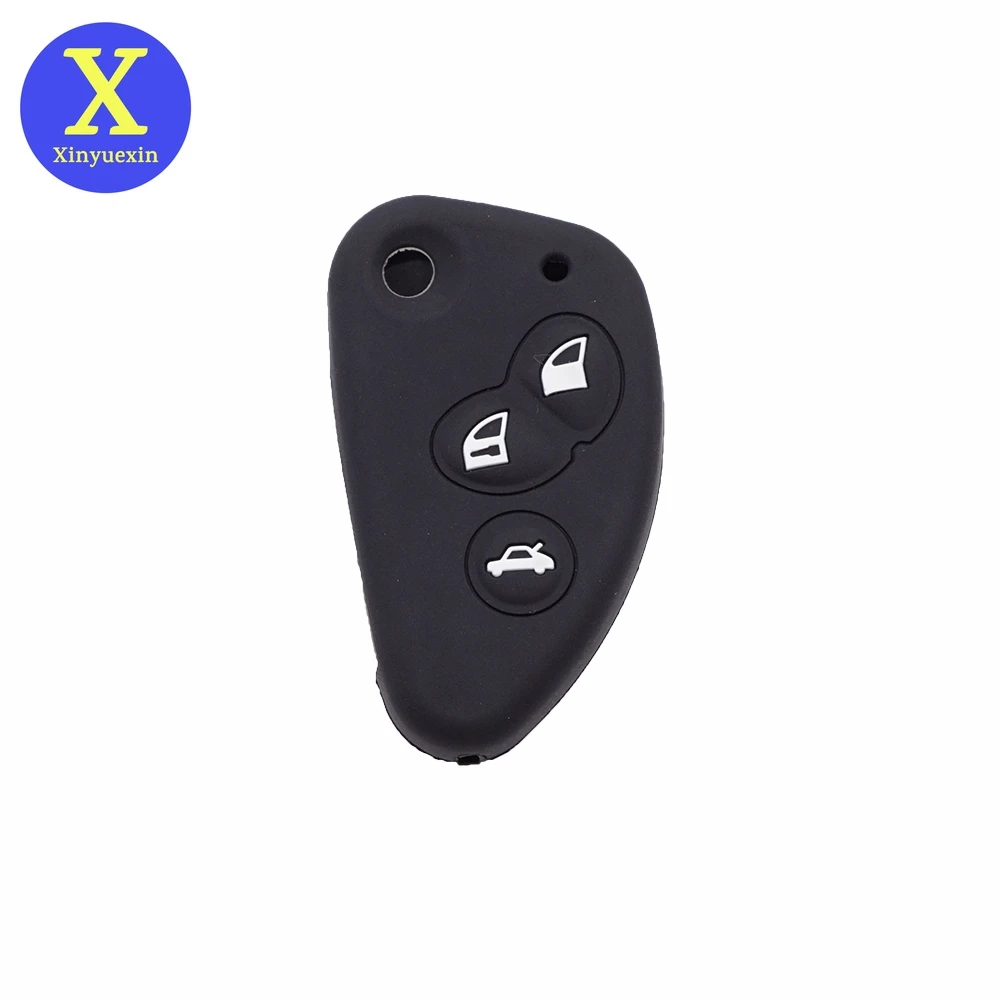 

Xinyuexin Silicone Car Key Cover FOB Case For Alfa Romeo 147 156 166 GT JTD TS Flip Remote Car Key Jacket Wallet Bag Car-stying