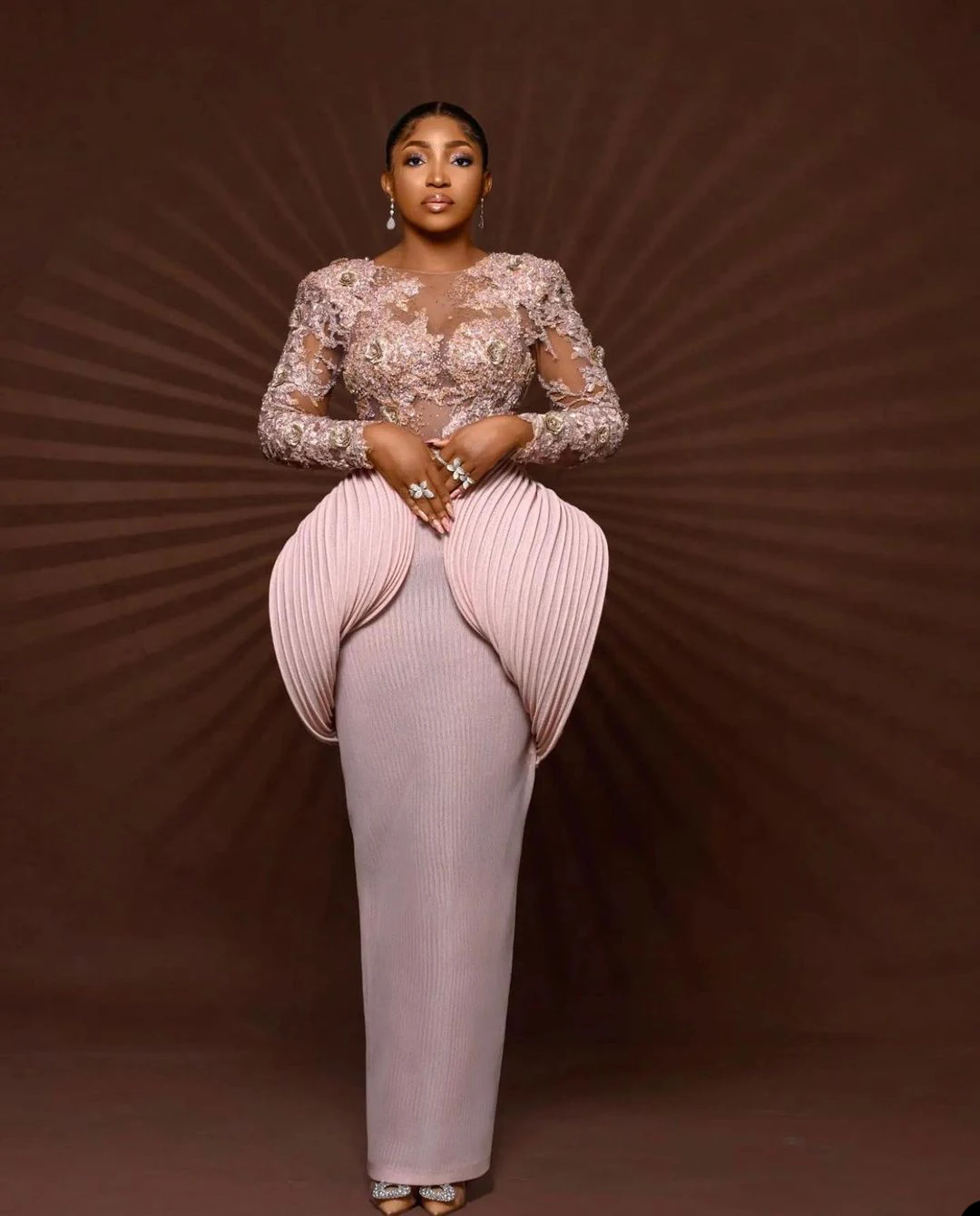 Размера плюс Sccop платья для выпускного вечера с оборками Кружевная аппликация 3D