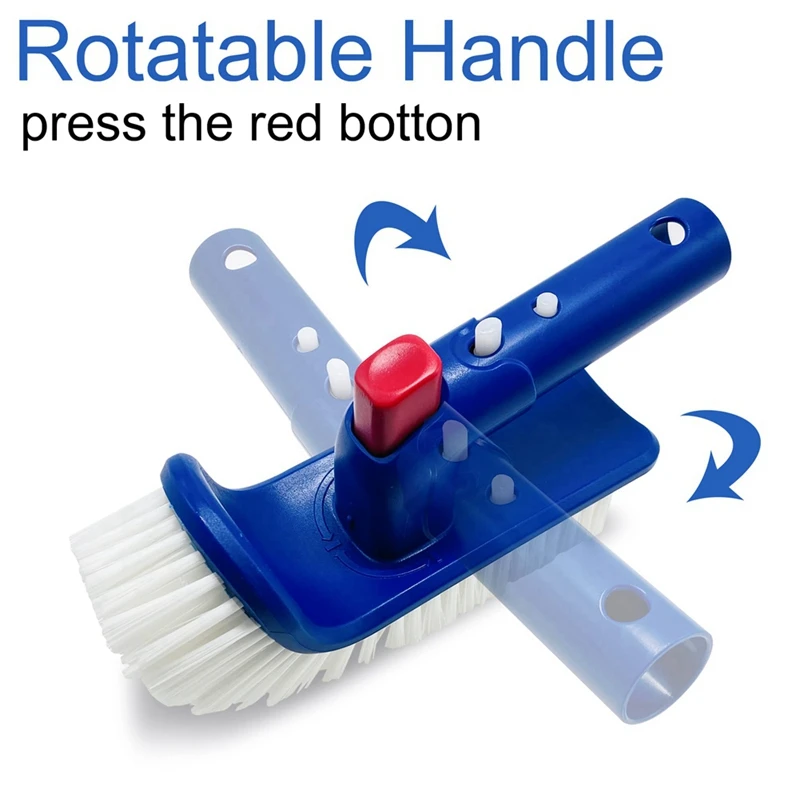 Щетка для бассейна шага и углов вращающаяся ручная скраб-щетка с тонкой щетиной