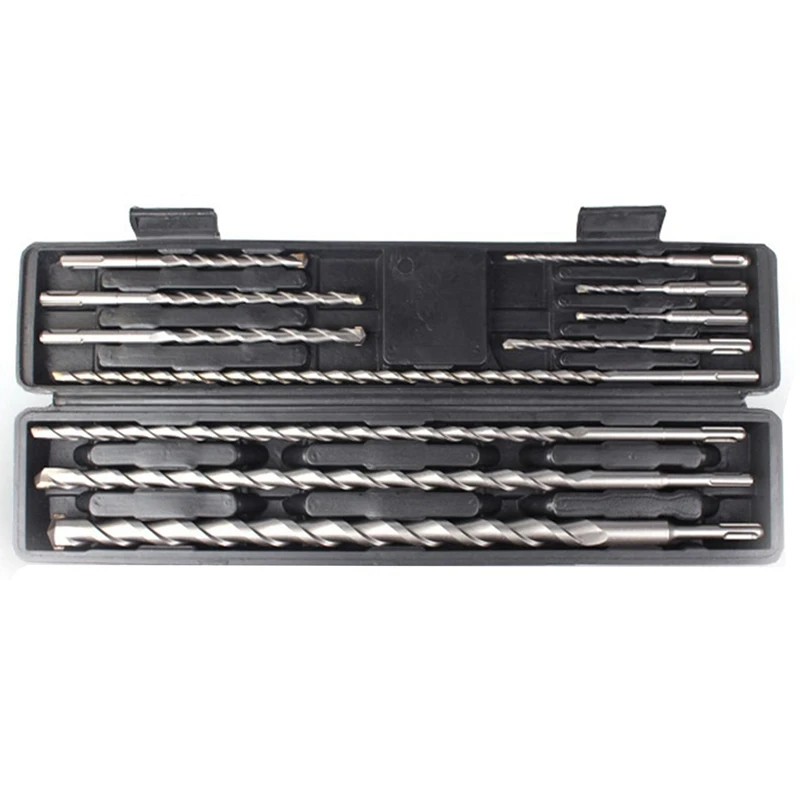 Promotion! 11Pcs SDS Electric Hammer Drill Bits YG8C Carbide Steel Flat Head Masonry Bit Set 10X160-20X45 |