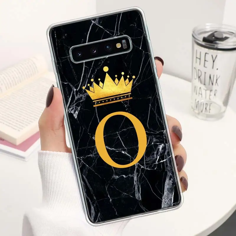 26 букв Корона пользовательский M Coque чехол для телефона Samsung Galaxy S24 S23 Ultra S22 S21 S20 FE S10