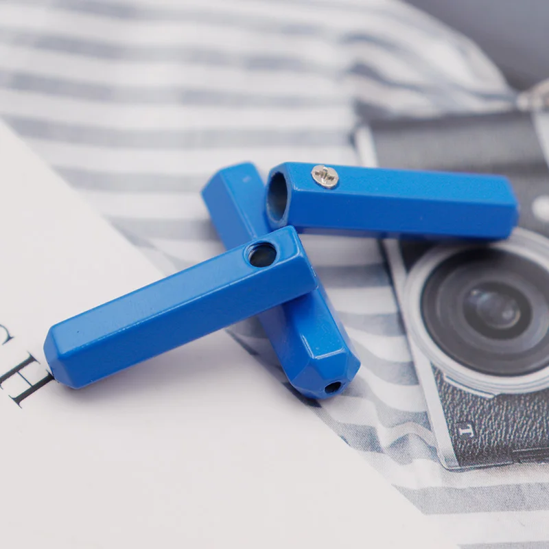 Coolstring Tips 24.5*6.8MM Air Sneaker Rope Decorations Athletic Bright Blue String Heads Six Prism Metal Aglets 20Pcs Wholesale