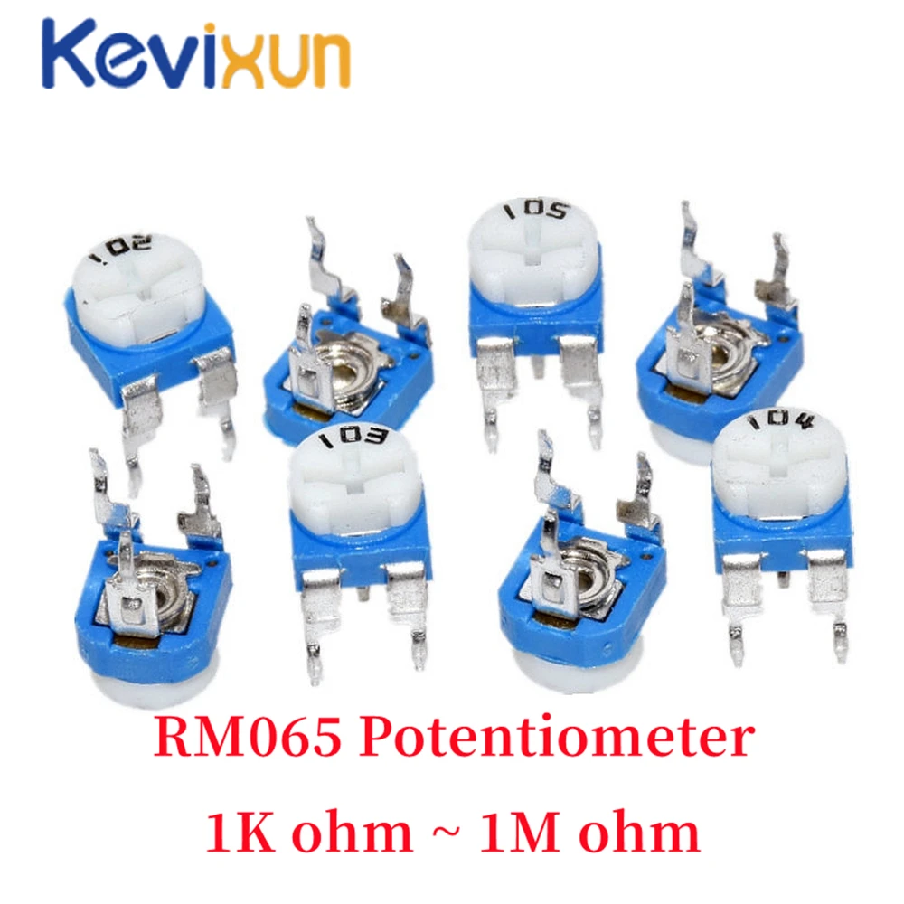 20pcs RM065 RM-065 100 200 500 1K 2K 5K 10K 20K 50K 100K 200K 500K 1M ohm Trimpot Trimmer Potentiometer variable resistor