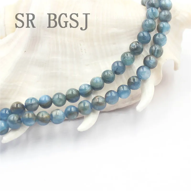 Free Shipping 6mm Blue Kyanite Gems Genuine Natural Round Beads Stone Spacer DIY Strand 15&quot | Украшения и аксессуары