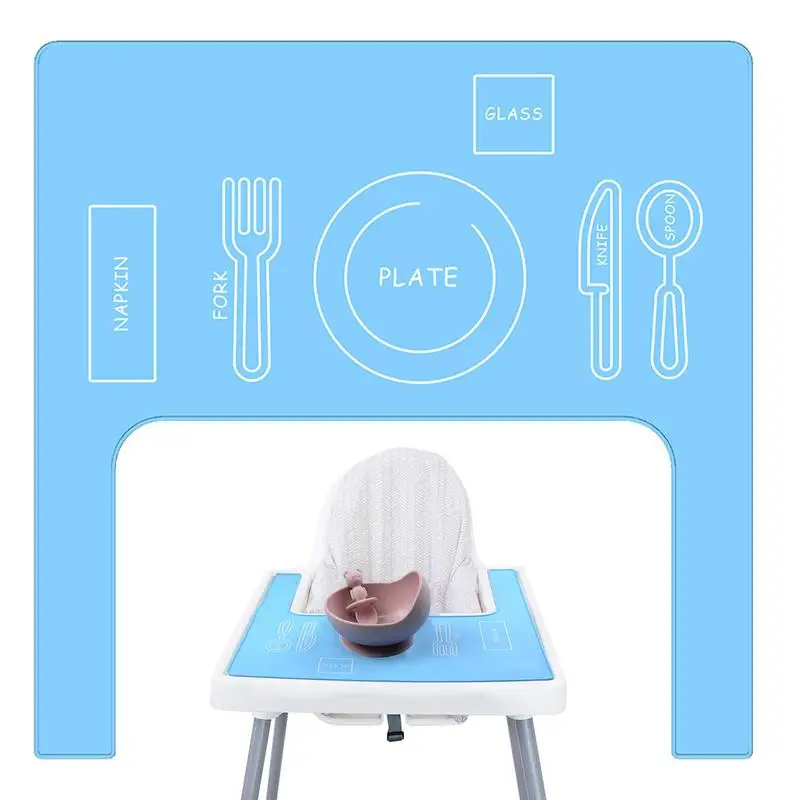 

Baby Placemat For High Chair Non-slip Baby Food Mat High Chair Tray Accessories Food-Grade Dishwasher Safe For Outdoor Use With