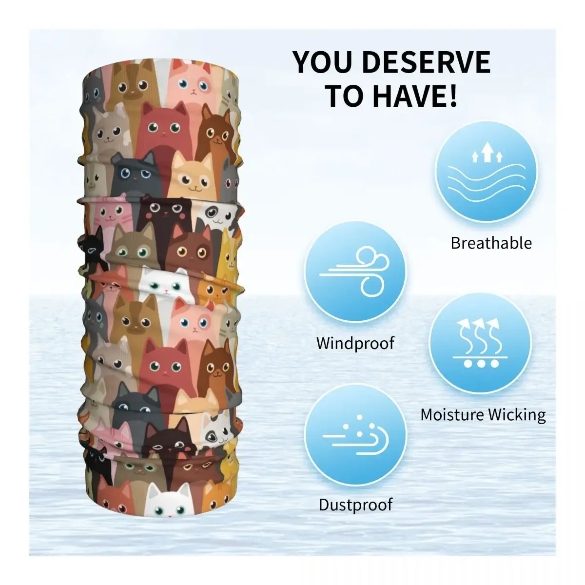 Бандана с изображением кота гетры принтом животных Балаклава шарф для лица