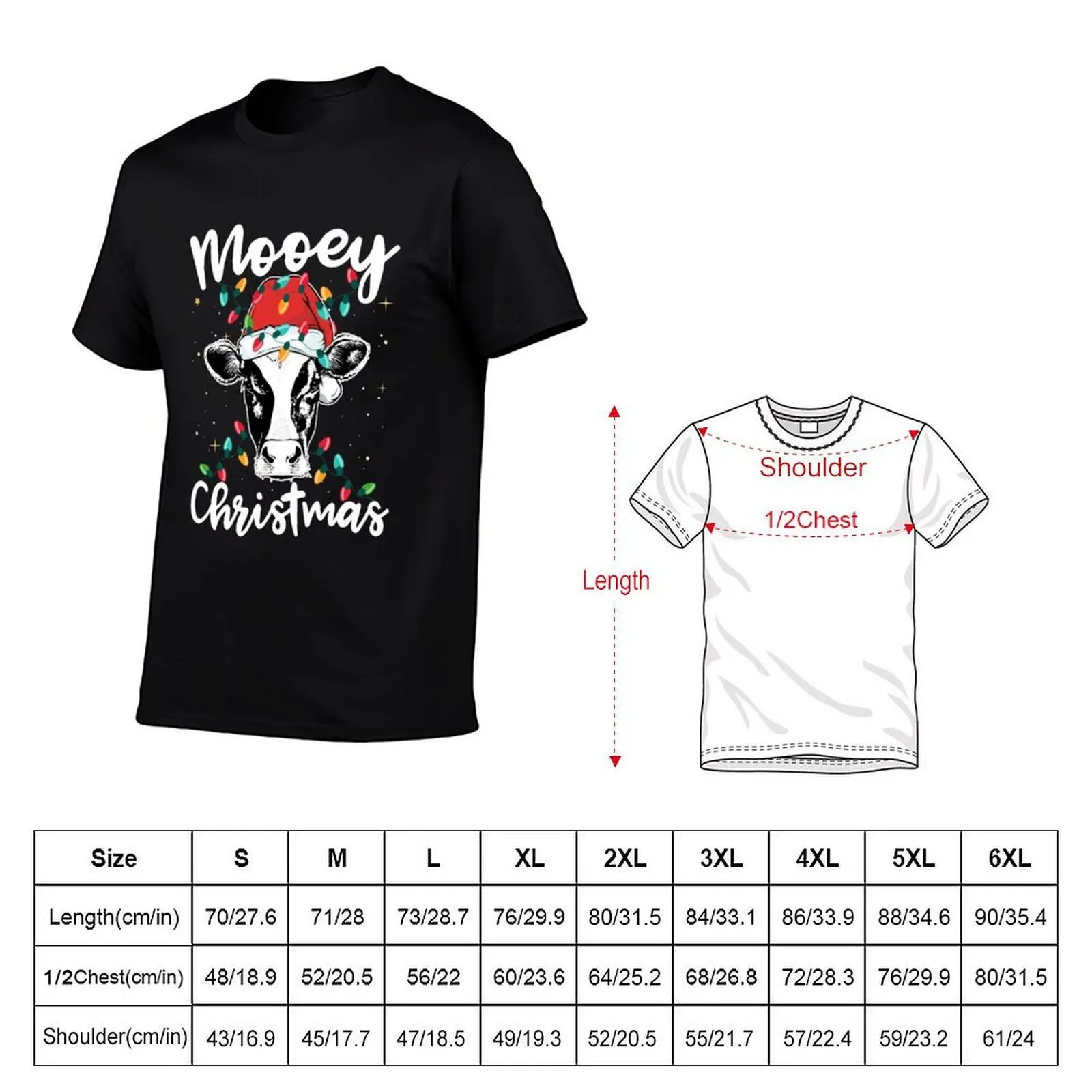 Футболка для любителей коров Mooey Christmas Santa Heifer Xmas Lights, летняя футболка с эффектом прохлады (art.: 3920dbde3866a) - 3920dbde3866a