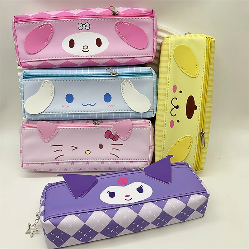 Пенал Sanrio из искусственной кожи для хранения косметики Kuromi Hello kitty женский модный