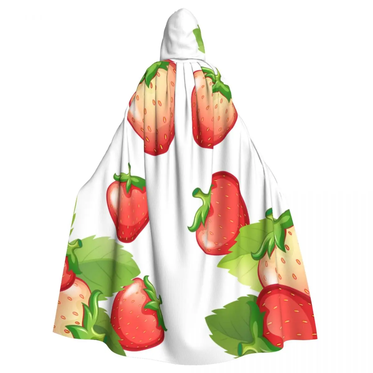 

Adult Cloak Cape Hooded Fresh Strawberries Medieval Costume Witch Wicca Vampire Elf Purim Carnival Party