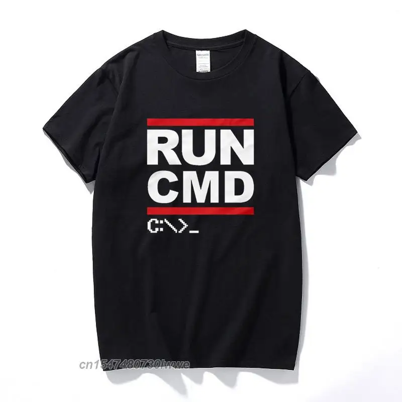 

Run Cmd Computer Programmer T-Shirt 100% Premium Cotton Geek Nerd Funny Gift Fashion T Shirt Tops Camisetas Hombre