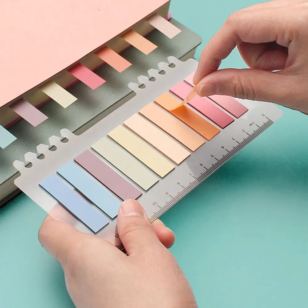 

Children Sticky Notes DIY Decoration Stationery Label Bookmark Reading Label Sticky Labels with Ruler Index Stickers