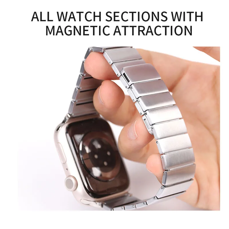 Magnetic Loop Strap For Apple watch Band 7 44mm 40mm 45mm 41mm 42mm 38mm Stainless steel correa bracelet For iWatch serie 6 se 5