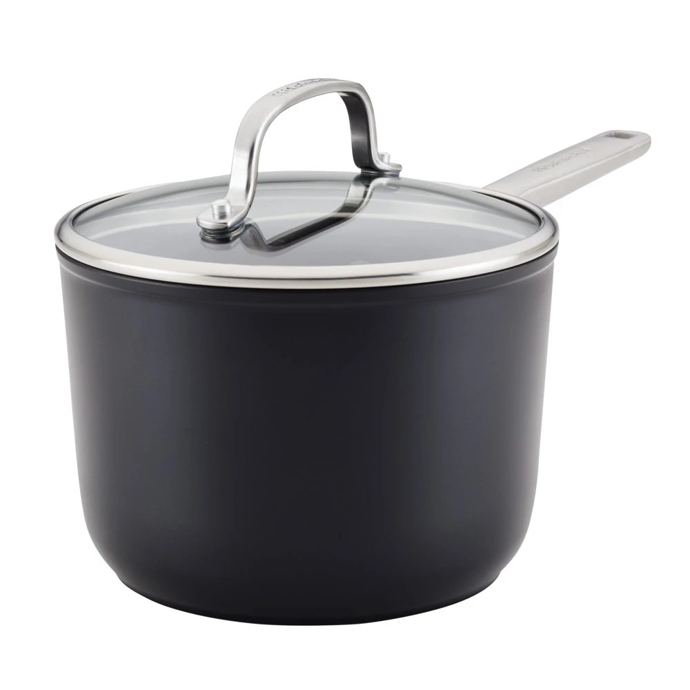 

Induction Nonstick Saucepan with Lid, 3-Quart, Matte Black