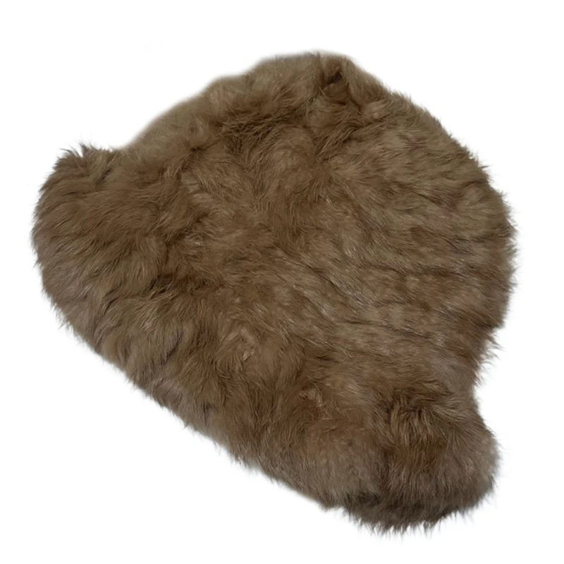 

Зимняя Панама из искусственного меха, пушистая теплая шапка для женщин и мужчин, шапка для раковины, головной убор для отдыха, уличная одежд...