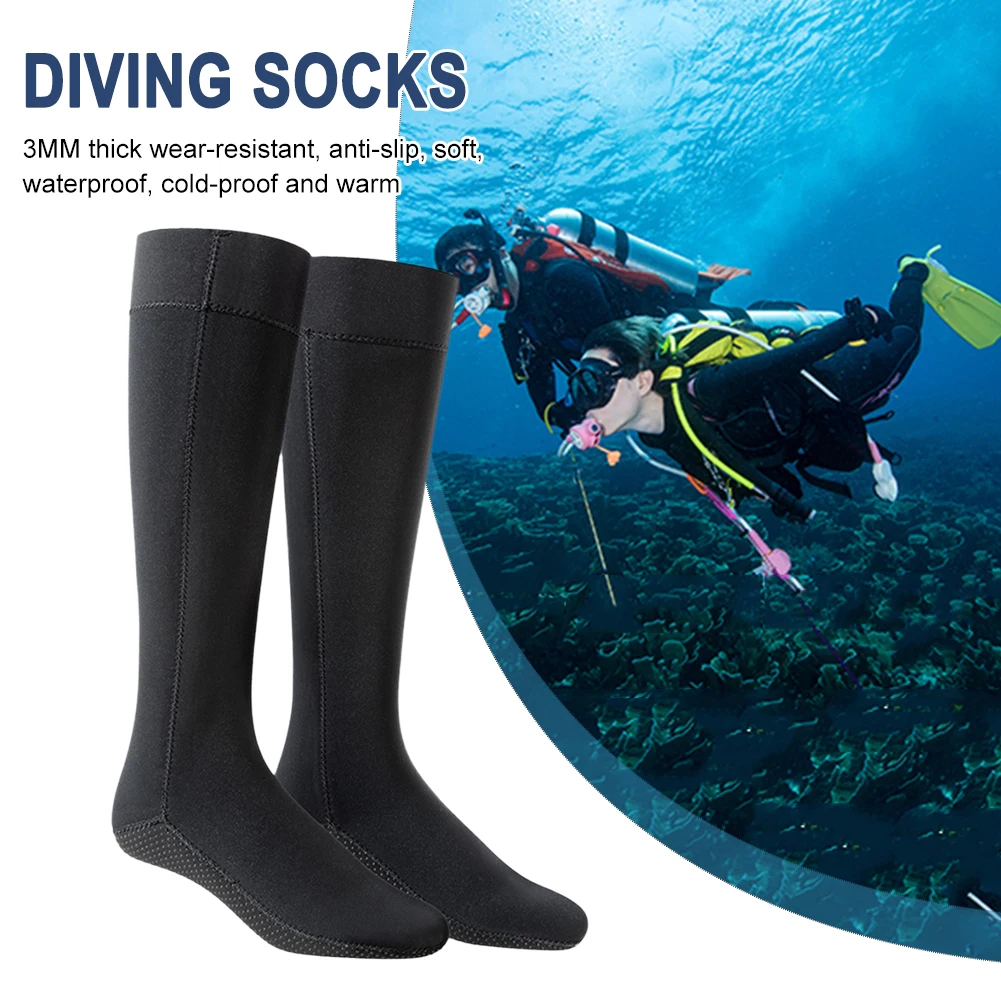 

3mm Snorkeling Spearfishing Socks Winter Warm Unisex Diving Surfing Boots Anti Slip Neoprene Wearable Lightweight for Men Women