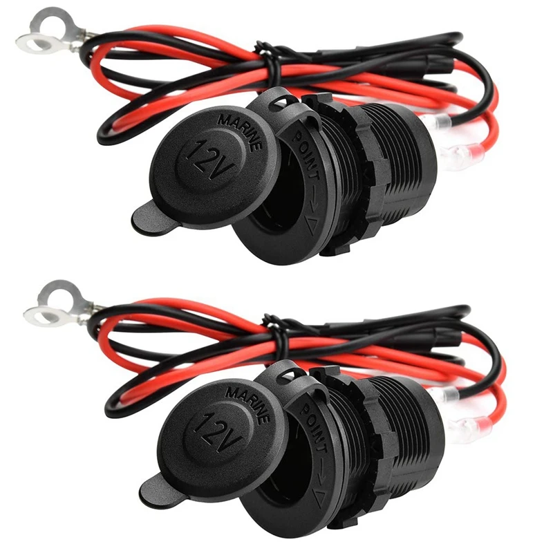 

2 шт. прикуриватель, Водонепроницаемый морской прикуриватель 12 В/24 В постоянного тока, розетка для лодки, мотоцикла, автомобиля, с разъемом 0,6...