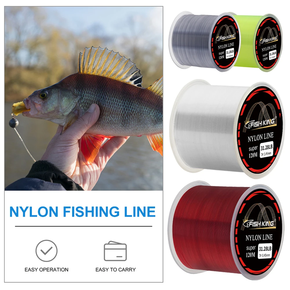 

120m/roll Nylon Fishing Rod Line Monofilament for Fishing Line 4.13LB-34.32LB Strong Abrasion Resistant Fishing Wire Sea Fishing