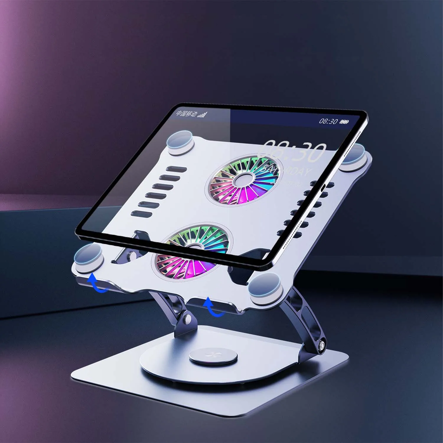 Aluminum Adjustable Laptop Stand Notebook Stand Cooling Fan Pad Holder Base For Mac Computer PC Tablet Aluminum Adjustable Laptop Stand Notebook Stand Cooling Fan Pad Holder Base For Mac Computer PC Tablet