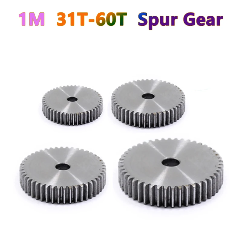 

1pc 31T-60T 1M Pinion Spur Gear 1 Mod Cylindrical Flat Gear 31 32 33 34 35 36 37 38 39 40 41 42 43 44 45 46-60 Teeth 45# Steel