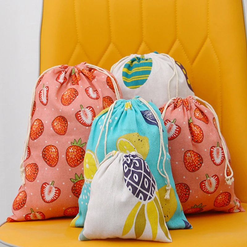 

Portable Simple Cotton Linen Fabric Dust Cloth Bag Clothes Socks/underwear Shoes Receive Bag Home Sundry Kids Toy Storage Bags