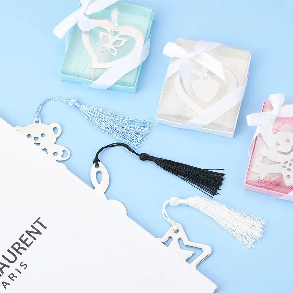 

Stationery Multi-shapes Pendant Tassel Snowflake Hollowing Pagination Mark Personality Bookmark Book Clip