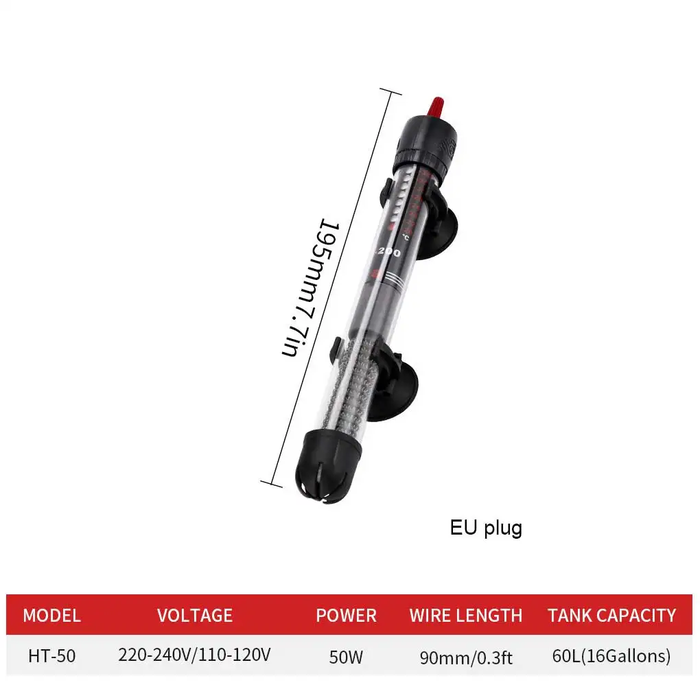 

Стеклянный осенне-зимний нагреватель для аквариума, универсальный подогреватель для подводного плавания с двумя кнопками температуры, акс...