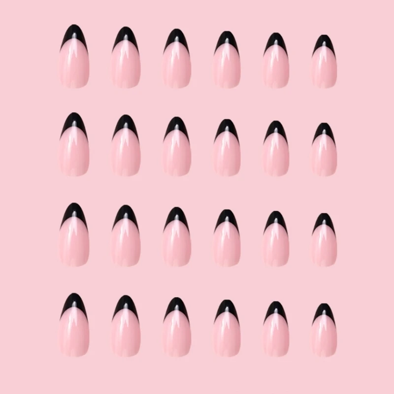 120 шт./кор. полное покрытие накладные ногти с французским кончиком миндалевидный