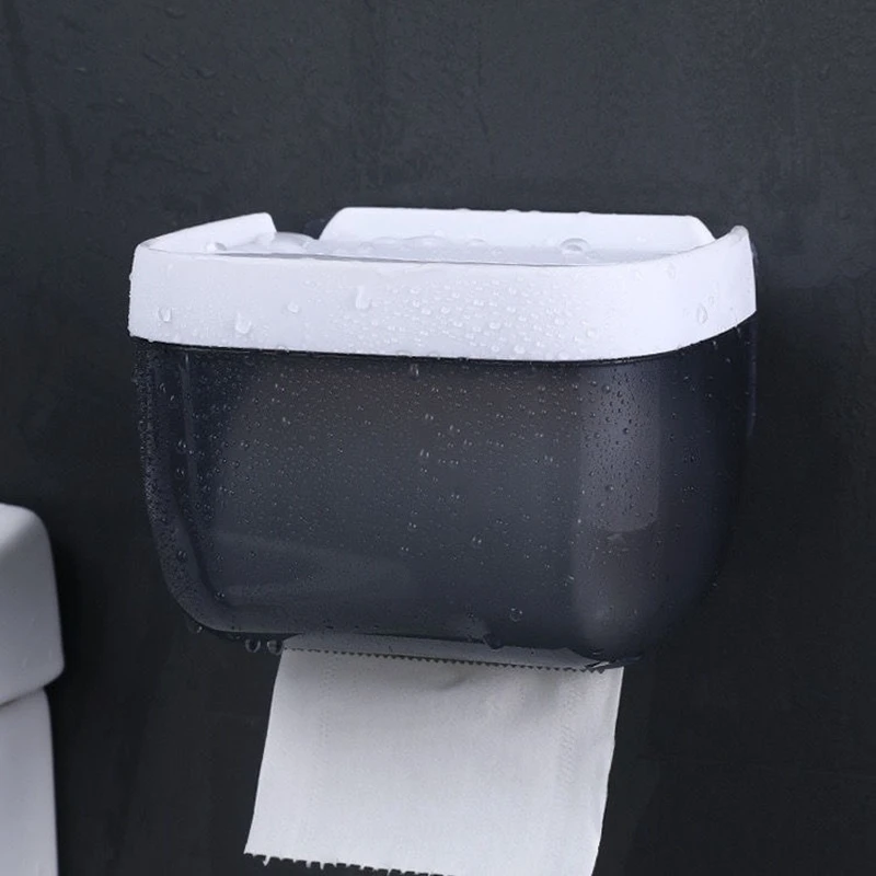 

NEW Wall Mount Tissue Holder for Bathroom Storage Box Punch-Free Home Supplies Phone Rack Case Toilet Paper Holder Waterproof