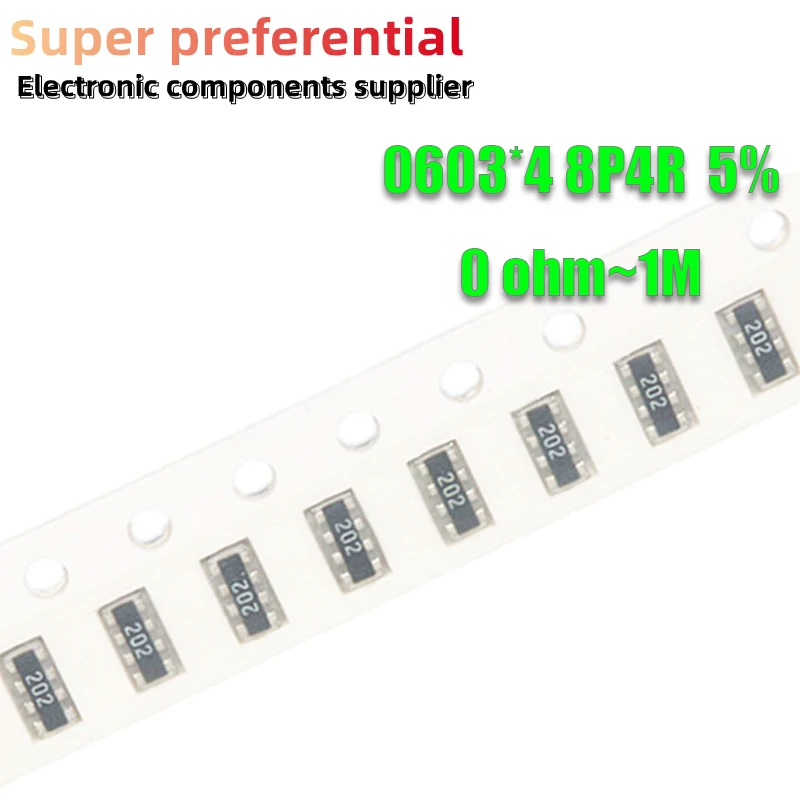 

100 шт. 0603*4 8P4R 2*4P сетевой резистор SMD array 0 ~ 1M 1 10 22 47 100 220 330 470 1K 2,2 K 4,7 K 10K 22K 47K 100K 220K 470K Ом