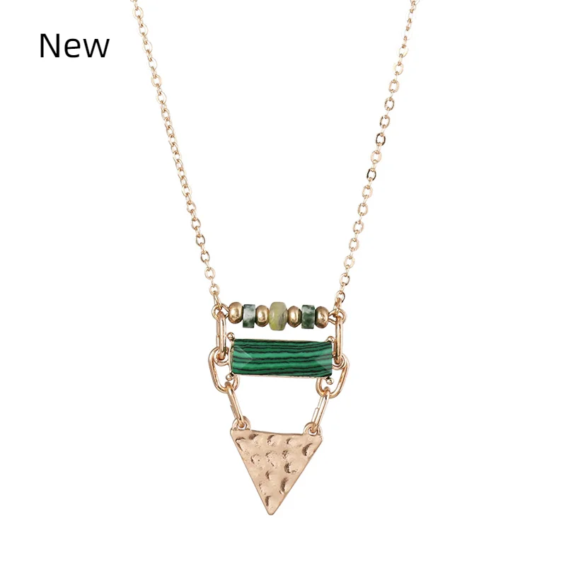 

Original Design Vintage Women Jewelry Natural Beads Stones Semi-precious Stones Geometry Accessories Pendant Necklaces Trendy