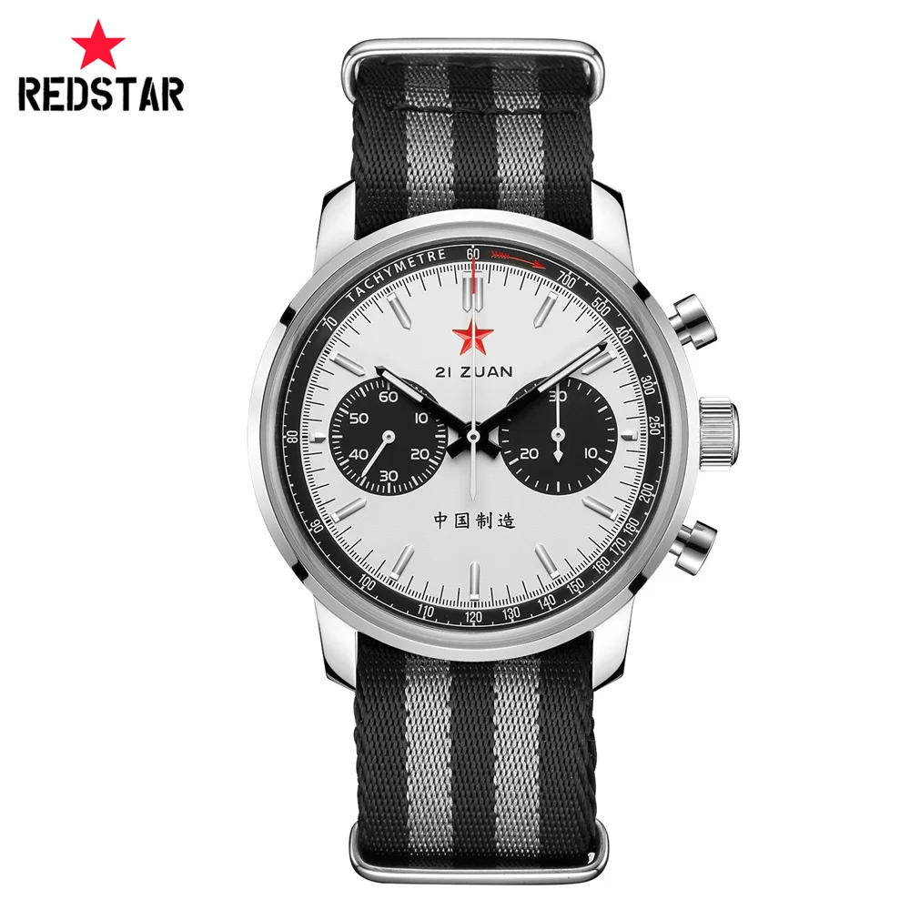 

Red Star Chronograph Mechanical Wristwatches Seagull 1963 Movement st1901 Gooseneck 42mm Sapphire Luminous Men Watch Pilot Clock