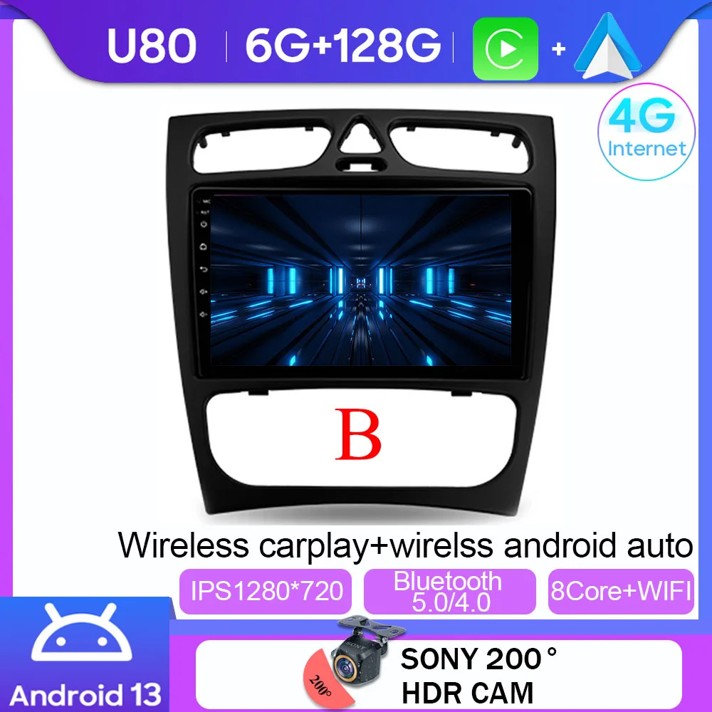 

Android 14 Wi-Fi + 4G Carplay BT Автомобильный радиоприемник для Benz W203 W209 C180 C200 C220 C230 2004-2011 Навигация GPS Видеоплеер Мультимедиа