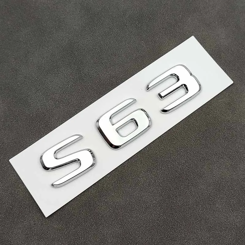 

3D ABS хромированный логотип S63 буквы эмблема багажника автомобиля наклейка для Mercedes Benz S63 AMG W222 W221 C217 S63 наклейка аксессуары