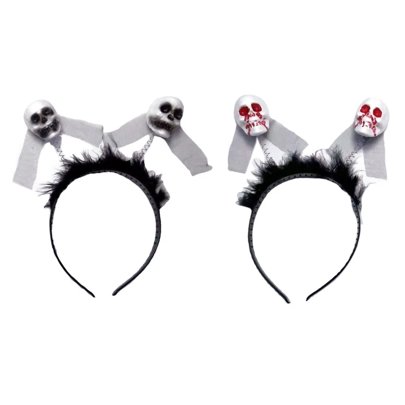 

Adult Children Horror Ghost Head Skull Shape Headband Multi Color Hair Hoop Live Broadcast Christmas Party Headpiece M6CD
