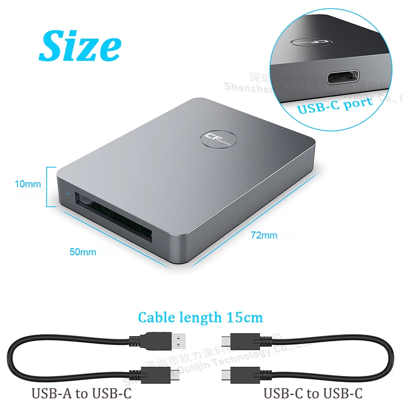 Устройство чтения карт CFexpress Type-B материал из алюминиевого сплава USB 3.2 Gen2 10 Гбит/с