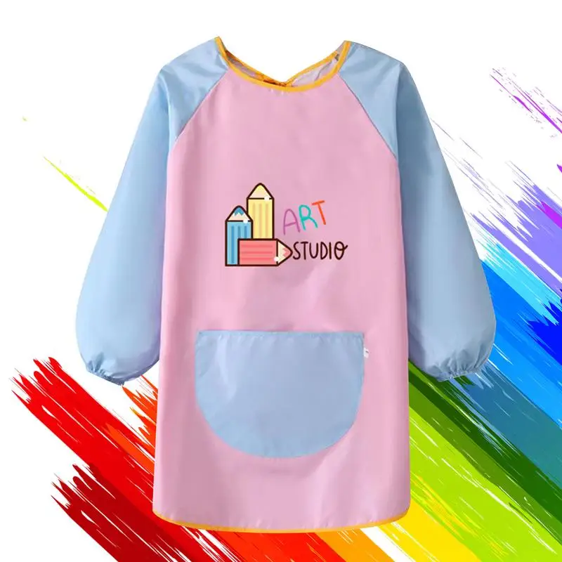 

Детские водонепроницаемые фартуки для творчества, фартуки для творчества, рисования, рисования с длинным рукавом, детские подарки на день рождения