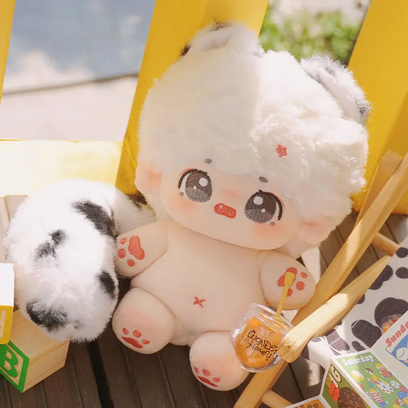 

No Attribute Leopard Hug Beast Ear Tail Cosplay 20cm Plush Stuffed Doll Body Plushies Pillow Cute Kpop Idol Fans Gift